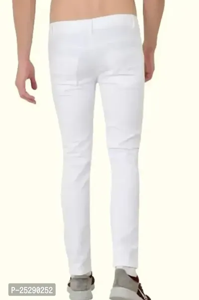 Men Plain White Jeans-thumb2