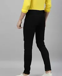 Men Knee Slit Black Jeans-thumb1