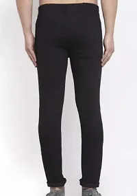 Men Knee Slit Black Jeans-thumb1