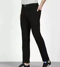 Men Plain Black Jeans-thumb1