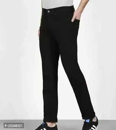 Men Plain Black Jeans-thumb2