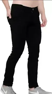 Classic Cotton Blend Solid Jeans For Men-thumb2