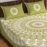 War Trade India Cotton Double Bedsheet Sanganeri Print with 2 Pillow Cover WTI_DNS.258-thumb1