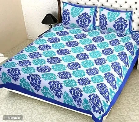 War Trade India Cotton Double Bedsheet Sanganeri Print with 2 Pillow Cover WTI_DNS.497