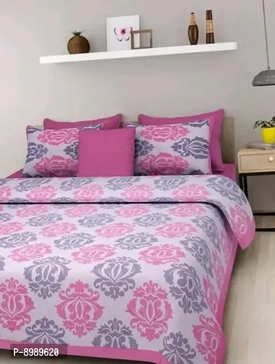 War Trade India Cotton Double Bedsheet Sanganeri Print with 2 Pillow Cover WTI_DNS.491