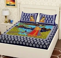 War Trade India Cotton Double Bedsheet Sanganeri Print with 2 Pillow Cover WTI_DNS.477-thumb1