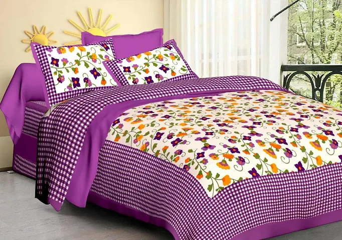 Cotton Bedsheet With 2 Pillow Cover- 90x100