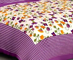 Beautiful Cotton Printed Bedsheet With Two Pillow Covers-thumb1