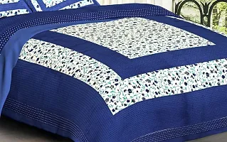 Beautiful Cotton Printed Bedsheet With Two Pillow Covers-thumb1