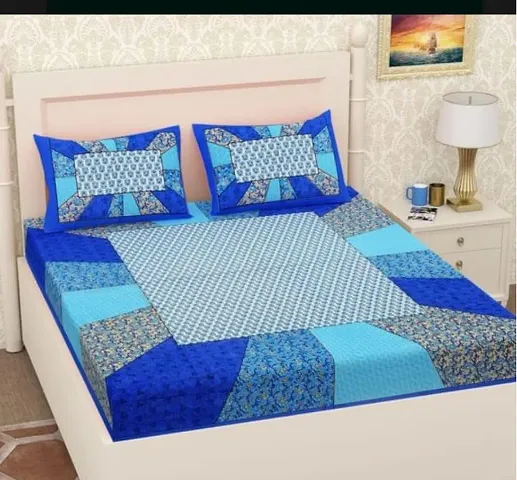 Cotton Queen Size Printed Bedsheets