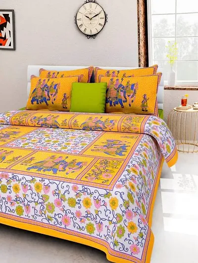 Floral Print Cotton Queen Size Bedsheets