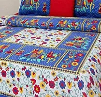 Beautiful Cotton Printed Bedsheet With Two Pillow Covers-thumb1