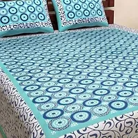 Beautiful Cotton Printed Bedsheet With Two Pillow Covers-thumb1