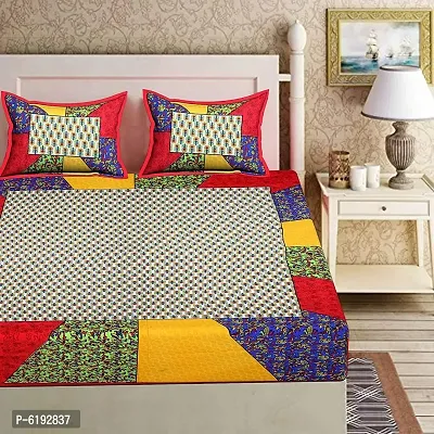 Beautiful Cotton Printed Bedsheet With Two Pillow Covers-thumb2