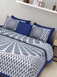 Beautiful Cotton Printed Bedsheet With Two Pillow Covers-thumb1