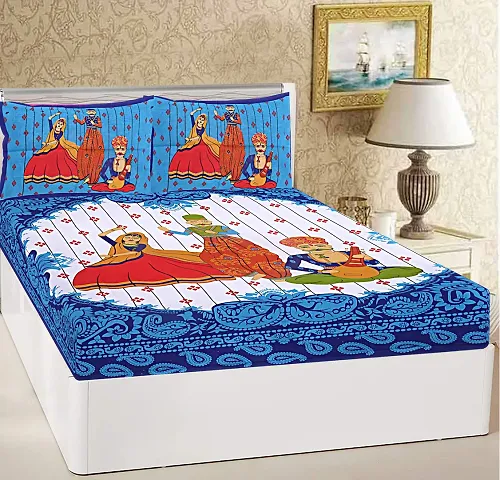 Beautiful Cotton Queen Size Printed Bedsheets