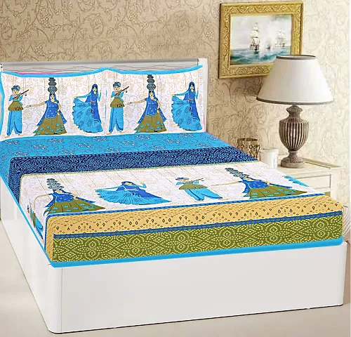Beautiful Cotton Queen Size Printed Bedsheets