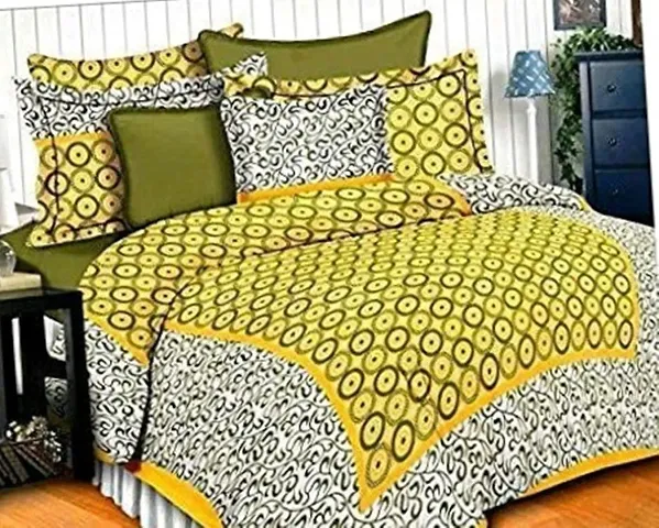 Cotton Printed Double Bedsheets with 2 Pillow Covers
