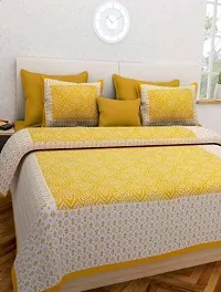 Beautiful Cotton Printed Bedsheet With Two Pillow Covers-thumb1