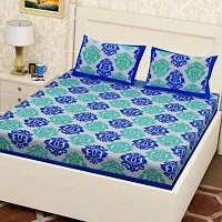 Beautiful Cotton Printed Bedsheet With Two Pillow Covers-thumb1