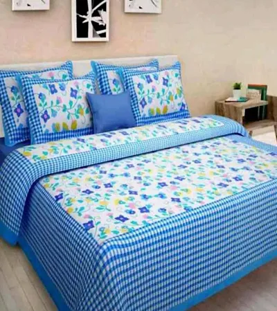 Jaipuri Cotton 90x100 Bedsheet With 2 Pillow Cover