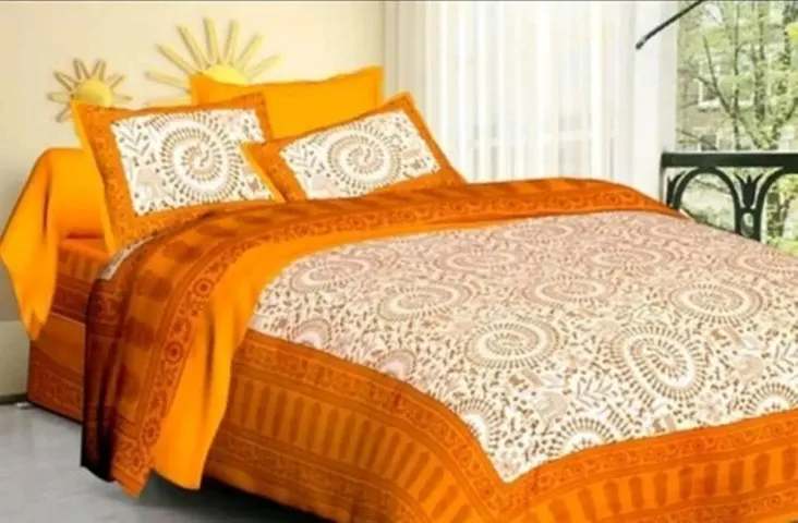 Cotton Jaipuri Printed Queen Size Bedsheets