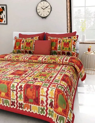 Cotton Queen Size Printed Bedsheets