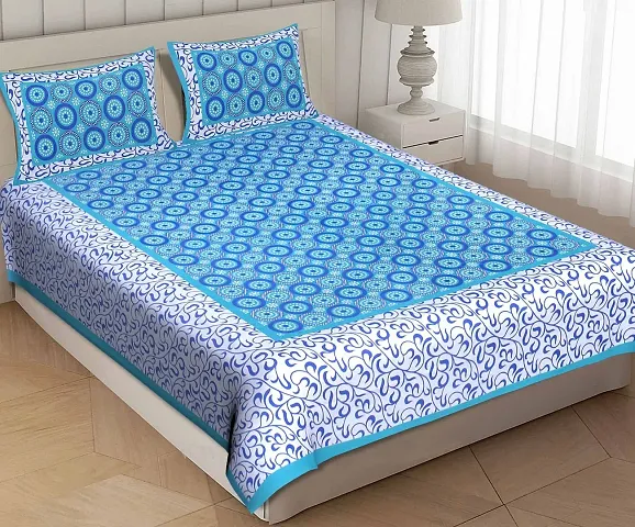 Cotton Queen Size Printed Bedsheets