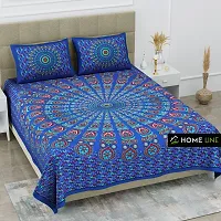 Stunning  Cotton Jaipuri Printed Double Size Bedsheet With 2 Pillow Covers-thumb2