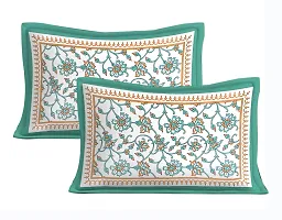 Stunning  Cotton Jaipuri Printed Double Size Bedsheet With 2 Pillow Covers-thumb2