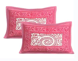 Stunning  Cotton Jaipuri Printed Double Size Bedsheet With 2 Pillow Covers-thumb2