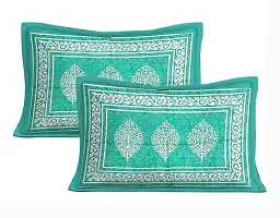 Stunning  Cotton Jaipuri Printed Double Size Bedsheet With 2 Pillow Covers-thumb2