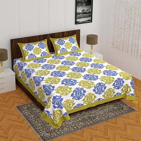 Printed Cotton Bedsheets with 2 pillow cover