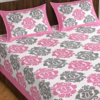 Stunning  Cotton Jaipuri Printed Double Size Bedsheet With 2 Pillow Covers-thumb1