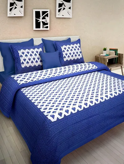 Jaipur Print Cotton Double Bedsheet