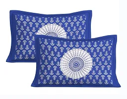 Stunning  Cotton Jaipuri Printed Double Size Bedsheet With 2 Pillow Covers-thumb2