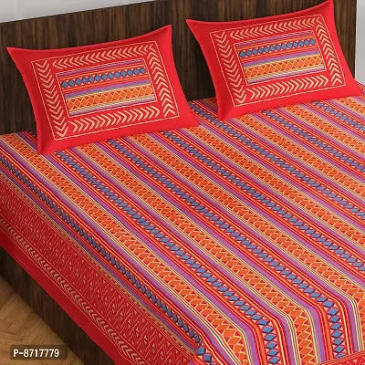Stunning  Cotton Jaipuri Printed Double Size Bedsheet With 2 Pillow Covers-thumb2