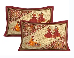 Stunning  Cotton Jaipuri Printed Double Size Bedsheet With 2 Pillow Covers-thumb2