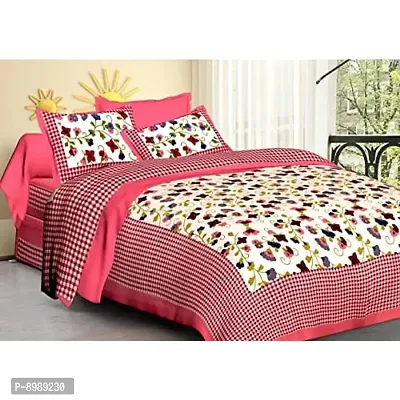 War Trade India Cotton Double Bedsheet Sanganeri Print with 2 Pillow Cover WTI_DNS.671