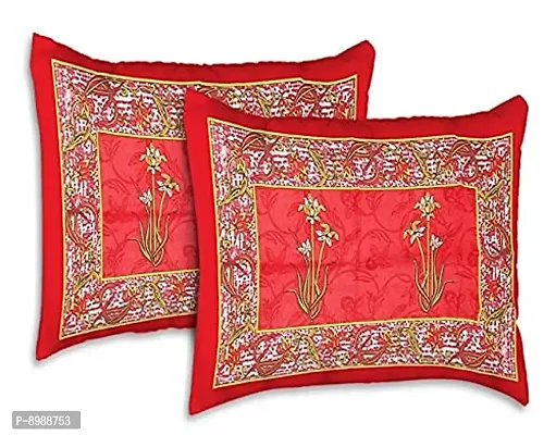 WAR Trade 100% Pure Cotton Rajasthani Tradition Queen Size Double Bedsheets with 2 Pillow Covers (Queen Size Jaipuri Bedspreads)-thumb4