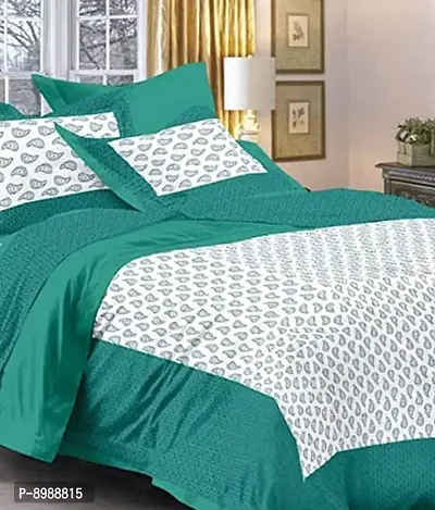 War Trade India Cotton Double Bedsheet Sanganeri Print with 2 Pillow Cover WTI_DNS.557