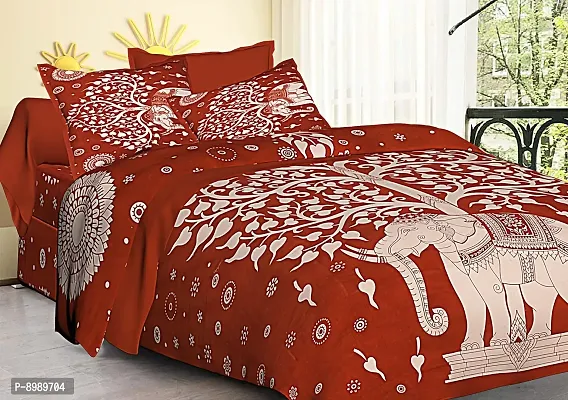 War Trade India Cotton Double Bedsheet Sanganeri Print with 2 Pillow Cover WTI_DNS.683-thumb0