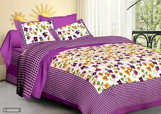 War Trade India Cotton Double Bedsheet Sanganeri Print with 2 Pillow Cover WTI_DNS.02-thumb0