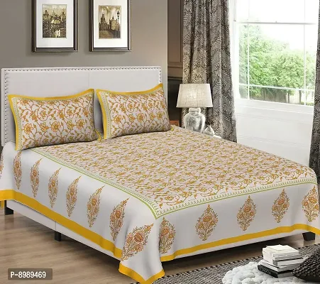 War Trade India Cotton Double Bedsheet Sanganeri Print with 2 Pillow Cover WTI_DNS.783-thumb0