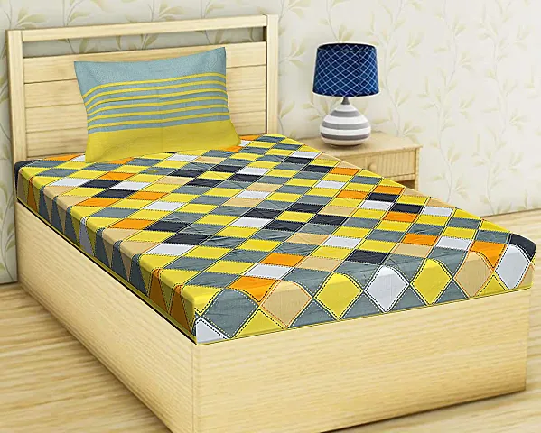 Printed Cotton Double Bedsheet with 2 Pillow Cover