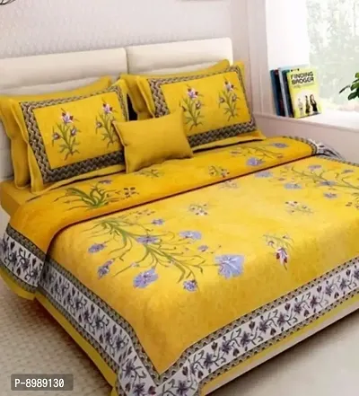 War Trade India Cotton Double Bedsheet Sanganeri Print with 2 Pillow Cover WTI_DNS.447