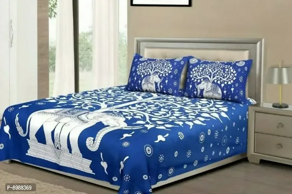 War Trade India Cotton Double Bedsheet Sanganeri Print with 2 Pillow Cover WTI_DNS.963-thumb0