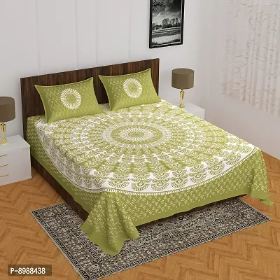 War Trade India Cotton Double Bedsheet Sanganeri Print with 2 Pillow Cover WTI_DNS.258-thumb0