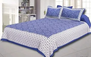 War Trade India Cotton Double Bedsheet Sanganeri Print with 2 Pillow Cover WTI_DNS.507-thumb1