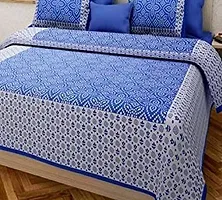 War Trade India Cotton Double Bedsheet Sanganeri Print with 2 Pillow Cover WTI_DNS.213-thumb1